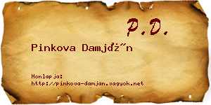 Pinkova Damján névjegykártya